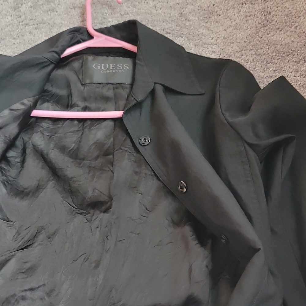 Guess Black Trench Coat for Women - Picture 3 of 4